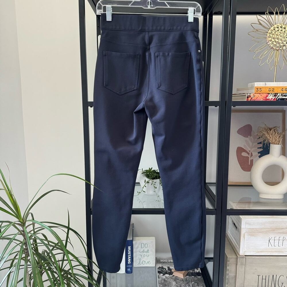 Spanx The Perfect Ankle Navy Blue High Rise Skinny Pull-On Pants Small Petite - Picture 4 of 10